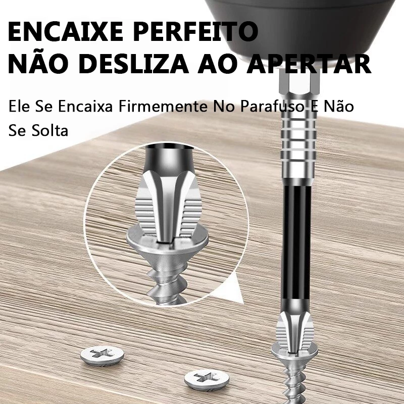 6 PCS Conjunto De Bits De Chave De Fenda Magnética De Fenda Elétrica Resistente Ao Impacto