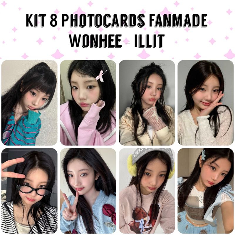 Kit 8 Photocards Fanmade Wonhee Illit Kpop Frente E Verso 
