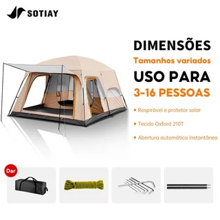 Barraca Camping Acampamento 9-12 Pessoas Grande Família Lux barraca impermeável em Oferta na Shopee
