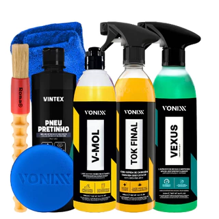 Kit Vonixx Shampoo V-mol Cera Tok Final Vexus Pneu Pretinho Completo em Oferta na Shopee