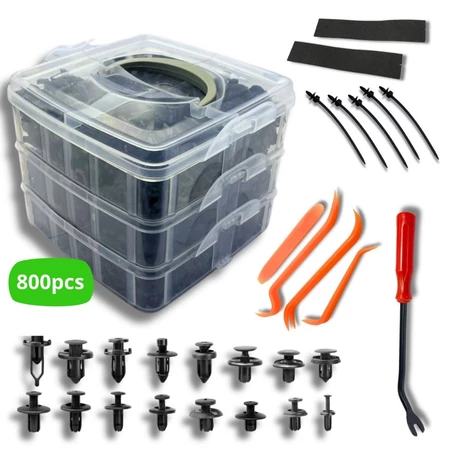 Grampo 800 Pecas Presilha Clipe Fixacao Carro Painel Rebite Presilha Universal Parachoque Paralama Rebite Plastico
