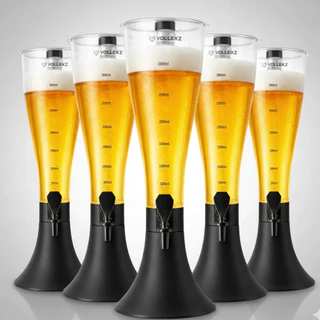 Kit 5 Torres Chopp 2,5/3 Litros Tulipa Vollekz com Refil Congelante de Aço Inox - Vollekz
