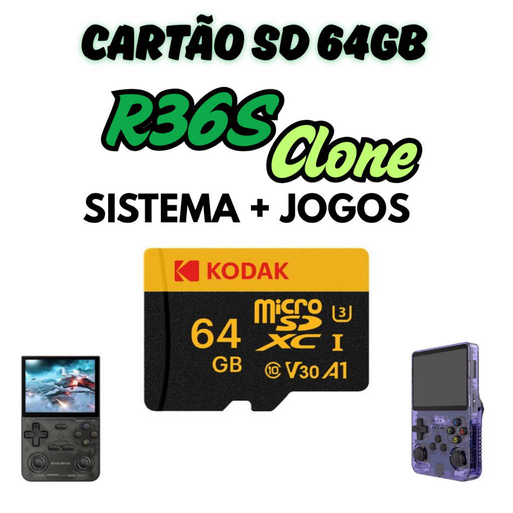 Cartão de Memória Micro SD para R36S Clone com sistema + jogos | Shopee ...