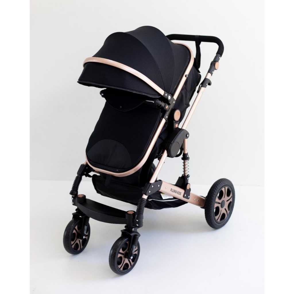Carrinho De Bebê Europeu Super Luxo Pluma Kids com Amortecedor + Moisés ...