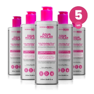 Kit 5 Água Micelar Ácido Hialurônico Make Out 250ml Dermachem em Oferta na Shopee