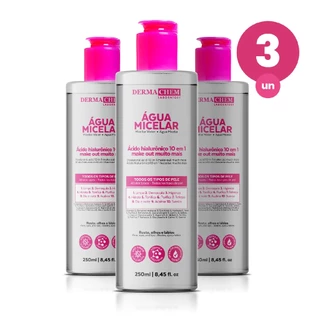 Kit 3 Água Micelar Ácido Hialurônico Make Out 250ml Dermachem em Oferta na Shopee