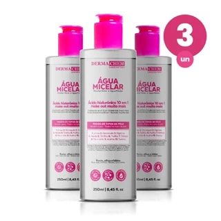 Kit 3 Água Micelar Ácido Hialurônico Make Out 250ml Dermachem em Oferta na Shopee