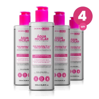 Kit 4 Água Micelar Ácido Hialurônico Make Out 250ml Dermachem em Oferta na Shopee