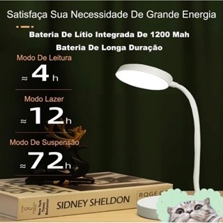 Luminária De Mesa Recarregável Led Com Proteção Os Olhos Usb Iluminaria Abajur Lâmpada De Mesa Para Quarto — foto 3 — Achou Levou Brasil