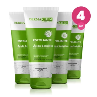 Kit 4 Gel Esfoliante Ácido Salicílico Enzimático 100ml Dermachem em Oferta na Shopee