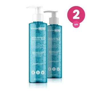 Kit 2 Espuma Cremosa de Limpeza Facial 240ml Hidratação e Maciez da Pele Com Aloe Vera Dermachem em Oferta na Shopee