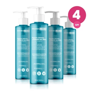 Kit 4 Espuma Cremosa Esfoliante Facial 240ml Renovação Hidratação e Maciez da Pele Com Aloe Vera Dermachem em Oferta na Shopee