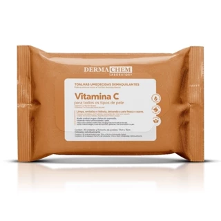 Lenços Demaquilantes Vitamina C Anti Idade Dermachem em Oferta na Shopee