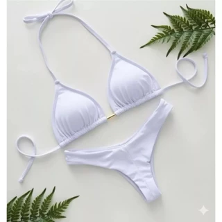 Biquíni conjunto Cortininha Asa Delta Fio Duplo com Bojo em Oferta na Shopee