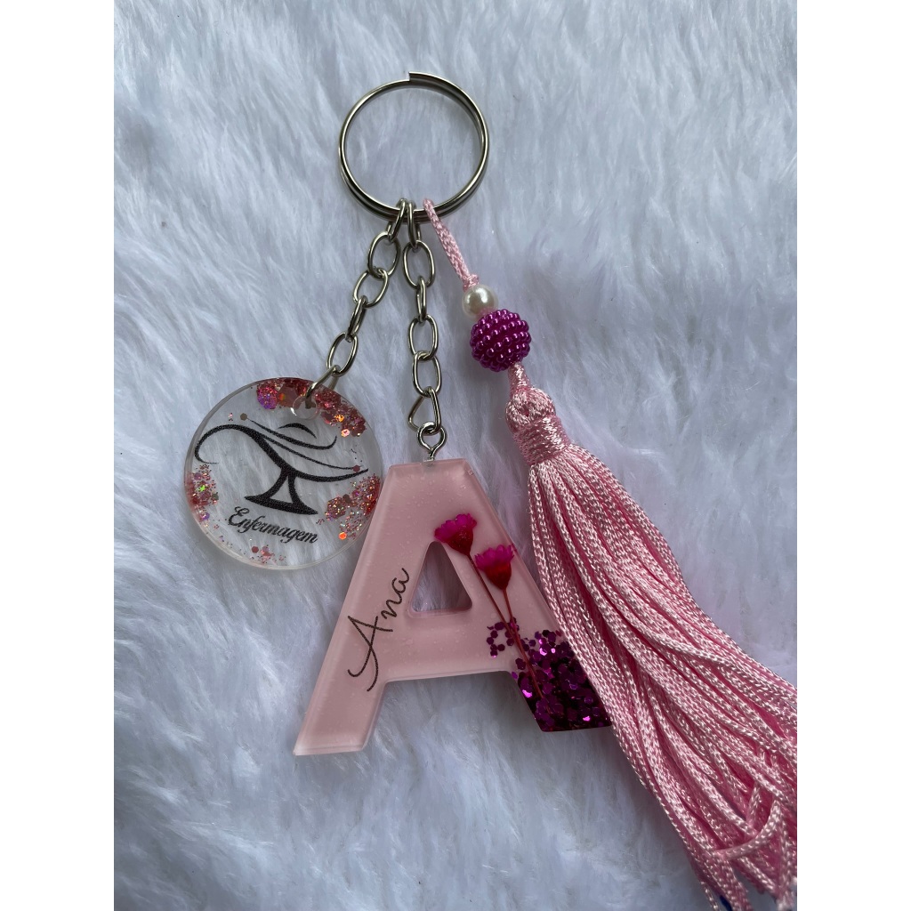 Chaveiro de Letra + Profissão em Resina Personalizado – Presente ...