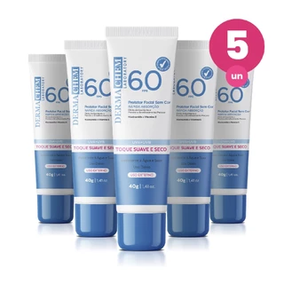 Kit 5 Protetor Solar Rosto FPS60 40g Dermachem em Oferta na Shopee