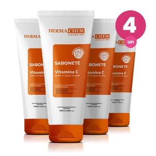 Kit 4 Sabonete Vitamina C Anti-Idade 100ml Dermachem em Oferta na Shopee