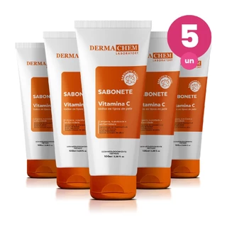 Kit 5 Sabonete Vitamina C Anti-Idade 100ml Dermachem em Oferta na Shopee