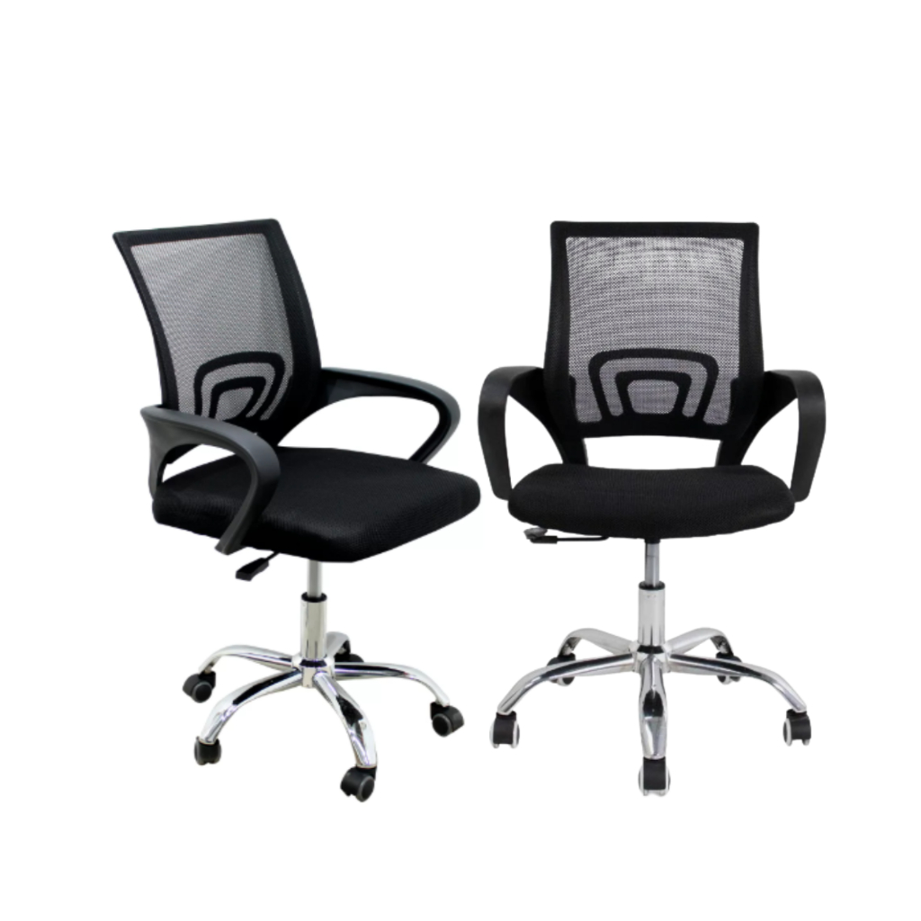 Kit 2 Cadeiras Escritório Secretária Giratória Ergonômica