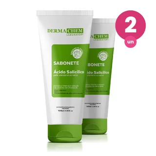 Kit 2 Sabonete Ácido Salicílico Pele Oleosa 100ml Dermachem
