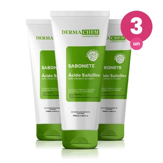 Kit 3 Sabonete Ácido Salicílico Pele Oleosa 100ml Dermachem em Oferta na Shopee