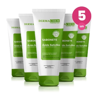Kit 5 Sabonete Ácido Salicílico Pele Oleosa 100ml Dermachem em Oferta na Shopee