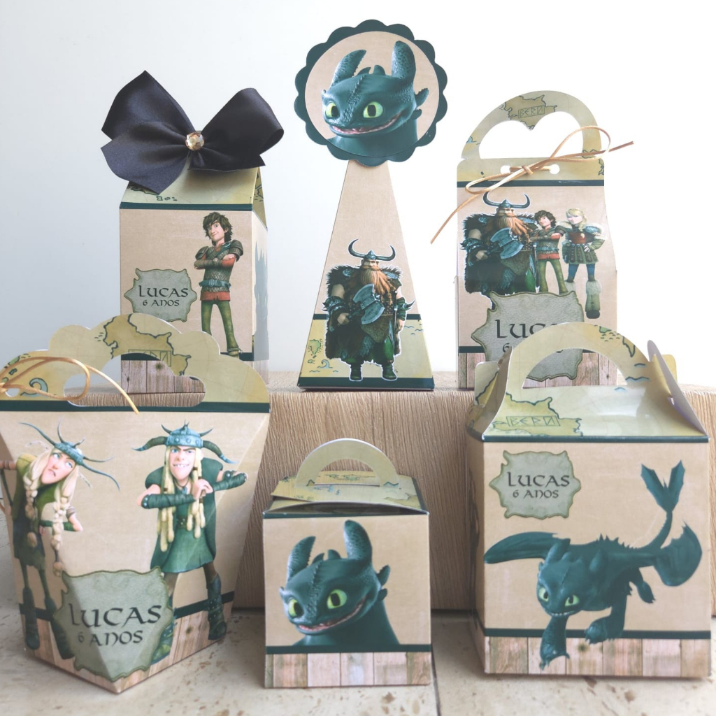 Kit Personalizados Como treinar seu dragão | Lembrancinhas Festa Tema ...