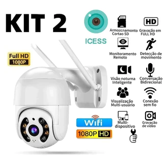 Câmera Segurança Wifi Smart IP ICSEE A8 Áudio Infravermelho Sem Fio Casa