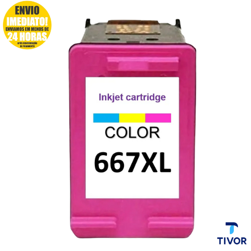Cartucho 667 XL Colorido Compativeis Impressoras 2800 2874 2774 2376