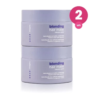 Kit 2 Máscara Capilar Condicionante Braé Stages Blonding 200g Matizadora para Cabelos Loiros em Oferta na Shopee