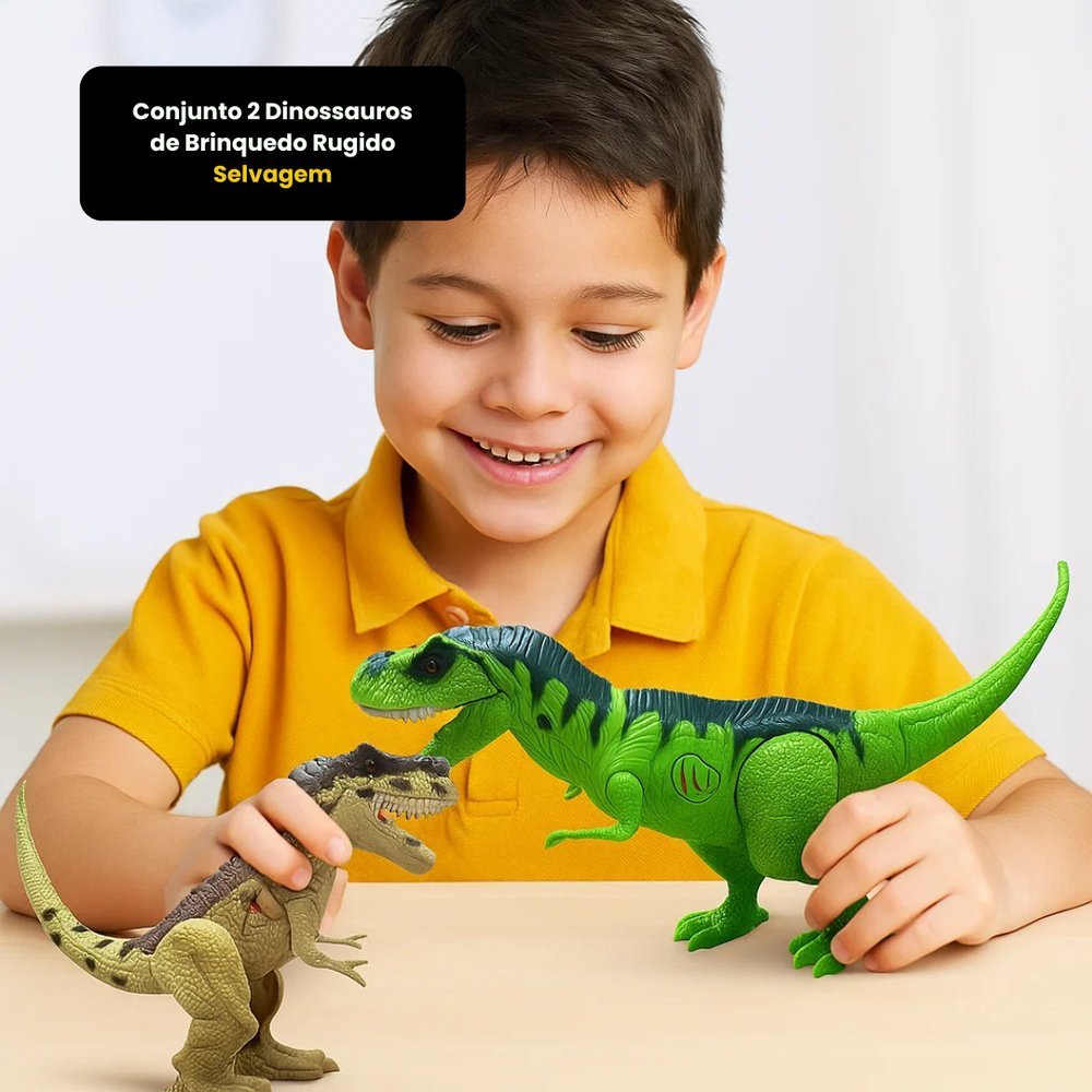 Kit Dinossauros de Brinquedo com Som Luz Rugido Articulado Infantil ...
