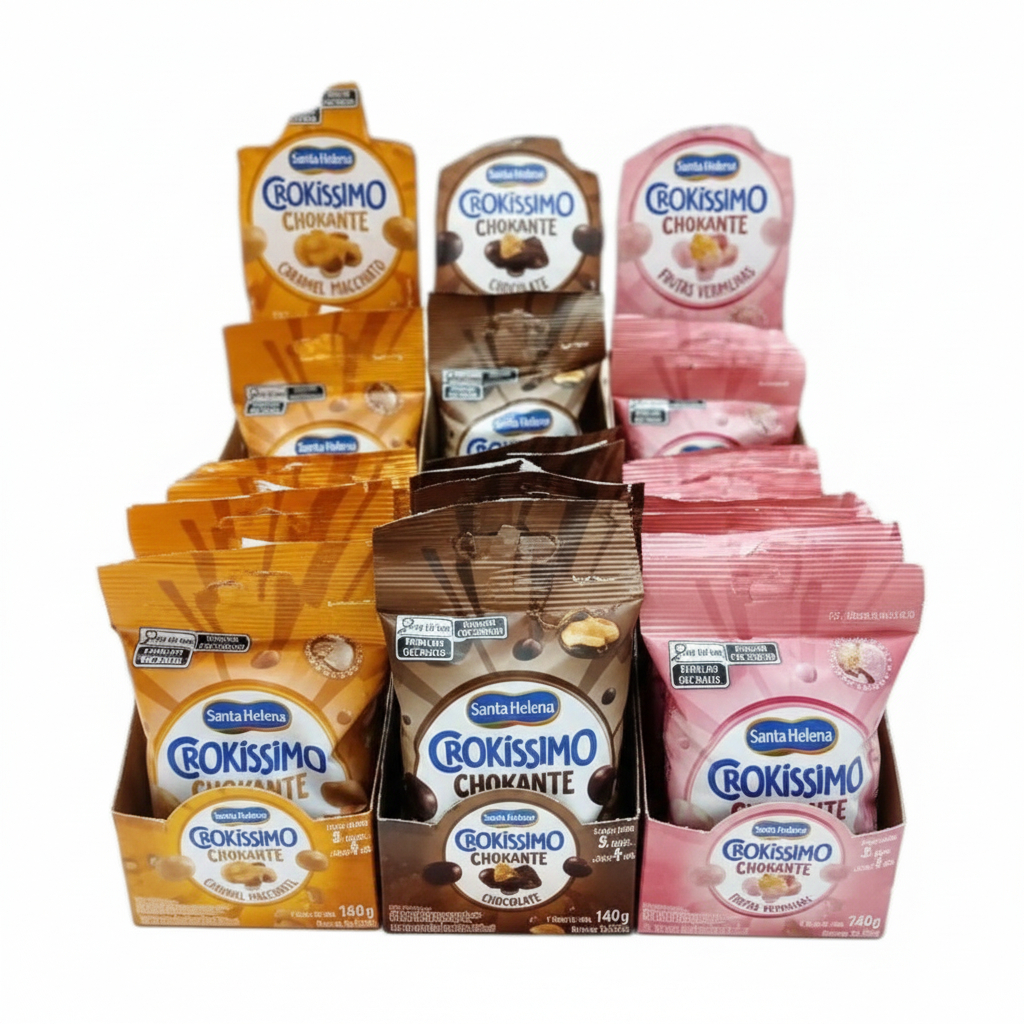 Amendoim Casquinha Chocolate Chokante Crokissimo Santa Helena Display 360g C/8 UND Doce