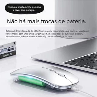Mouse Wireless LED RGB - Bateria Interna Recarregável para Home Office
