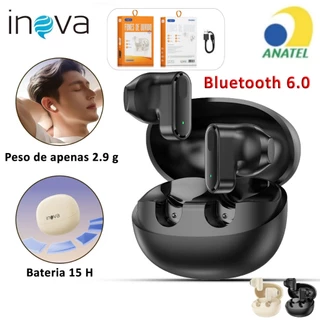INOVA fone sem fio bluetooth original fone iphone e Android sem fio headset gamer earpods microfone em Oferta na Shopee