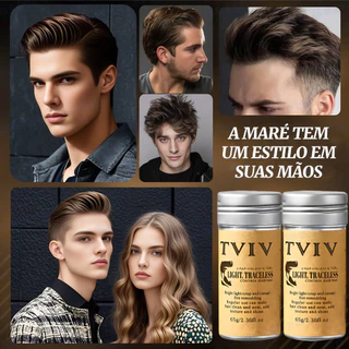 KIT 1/2 Bastão de Cera para Cabelo Anti-Frizz Frizzy Hair Tidying Creme Suavizante Styling Stick de Cera para Cabelo Sólido + Jogo de Pentes