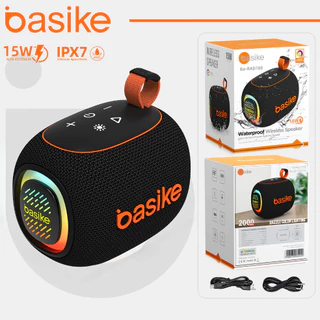 BASIKE Som ao ar livre portátil sem fio bluetooth alto-falante RGB cor luz cartão impermeável