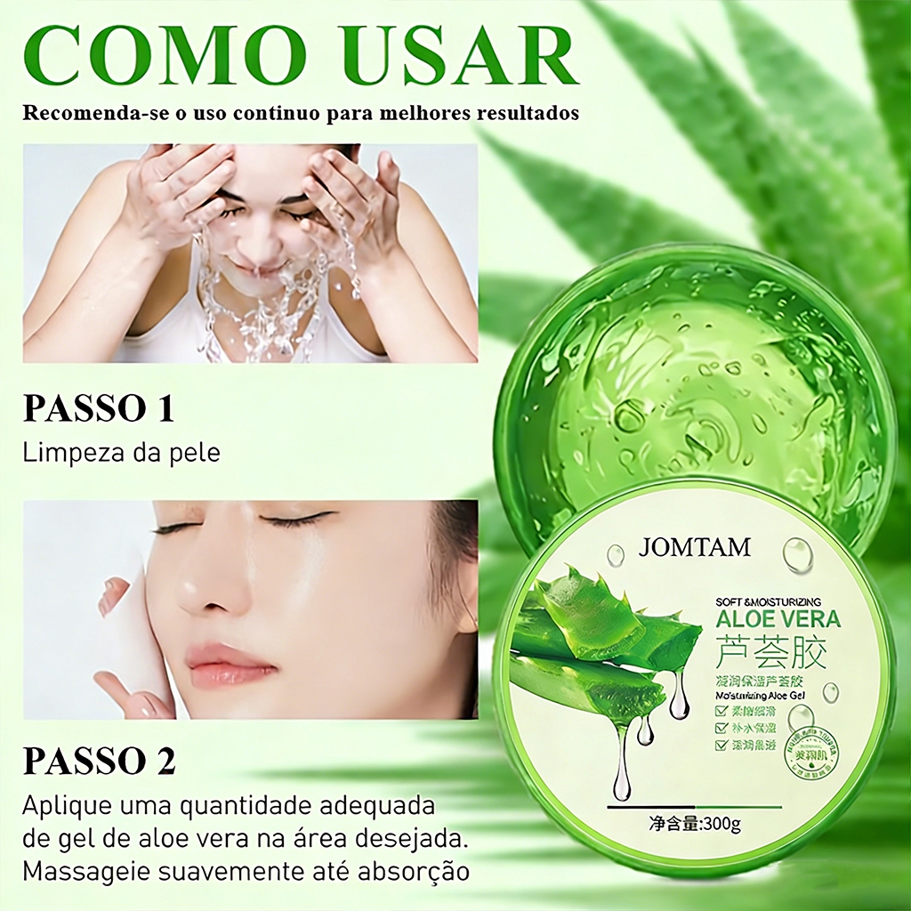 Gel de Babosa Aloe Vera 100% Natural Rosto e Corpo 300g | Shopee Brasil