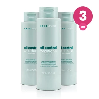 Kit 3 Condicionador Braé Stages Oil Control 250ml Controle de Oleosidade dos Cabelos em Oferta na Shopee