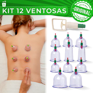 Kit com 12 Ventosas Terapêuticas Ventosaterapia Massagem Acupuntura Massoterapia Chinesa