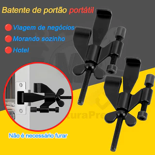 Fechadura Trava Portátil De Segurança P/ Porta De Hotel Motel Aço Inox Tranca Ajustavel Viagens Quarto Anti Roubo