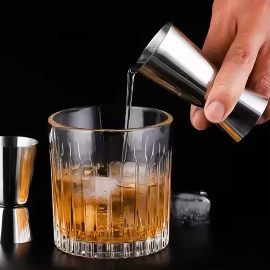 Dosador De Bebidas Duplo Inox Medidor Dosar Drinks
