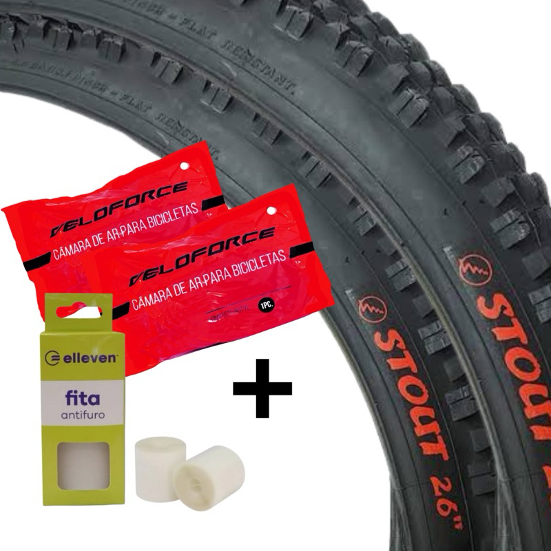 velovike Skatベロバイク バンチバー 325ミリ PAR PNEU BIKE ARO 26X2.30 MTB VEE RUBBER STOUT VRB228 CRAVO ALTO