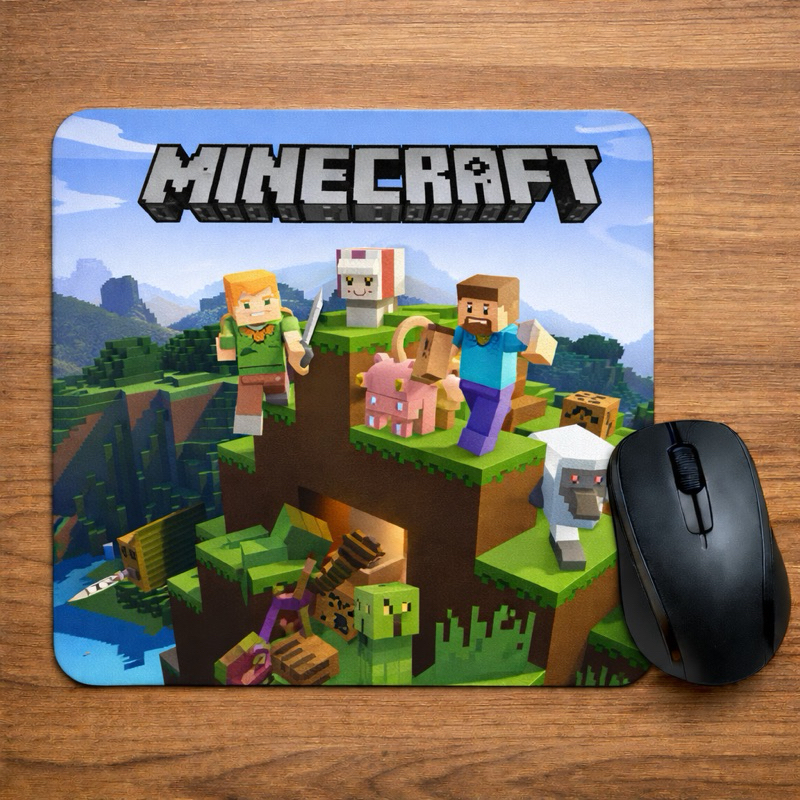 Mouse Pad Minecraft Retangular 23cm x 21cm | Shopee Brasil