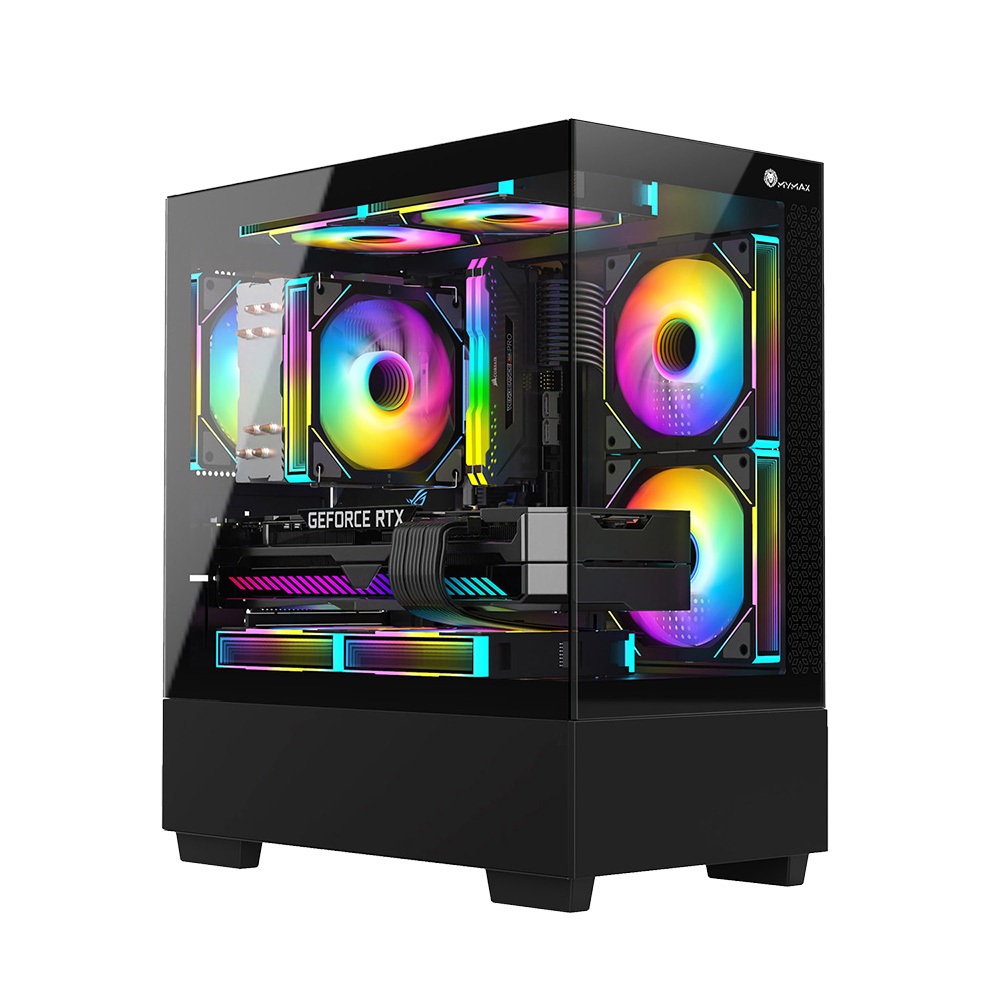 Gabinete Gamer Kyrios Micro Atx 3 Fans Preto Mymax MYMAX | Shopee Brasil