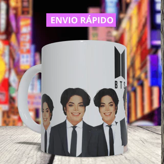Caneca BTS Michael Jackson Meme porcelana