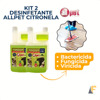Kit 2 Desinfetante Super Concentrado Eliminador de Citronela + 15 Allpet em Oferta na Shopee