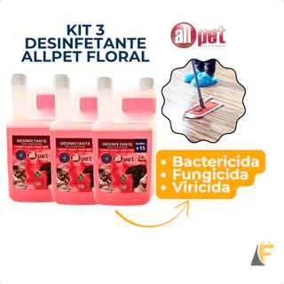 Kit 3 Desinfetante Super Concentrado Eliminador de Floral + 15 Allpet em Oferta na Shopee