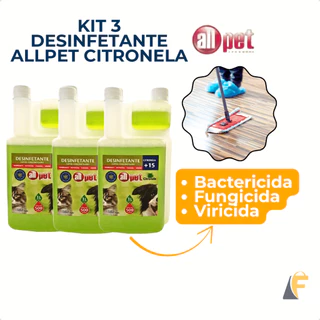 Kit 3 Desinfetante Super Concentrado Eliminador de Citronela + 15 Allpet em Oferta na Shopee