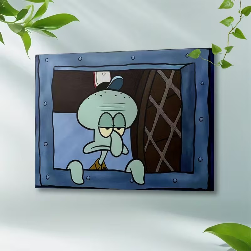 Quadro Lula Molusco na Janela – Meme Bob Esponja – Decoração Quarto Gamer Geek — imagem 3