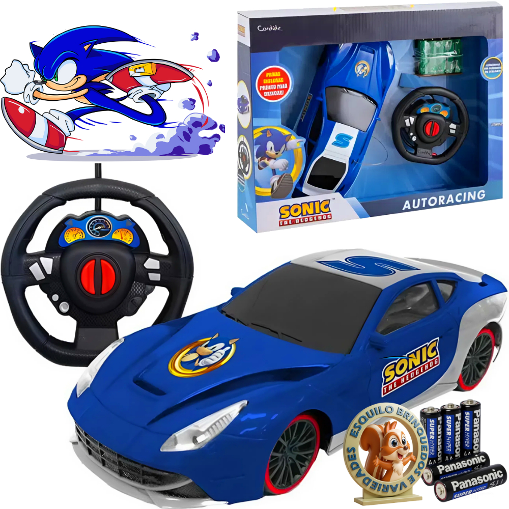 Sonic Carrinho Controle Remoto Sonic Autoracing Candide | Shopee Brasil